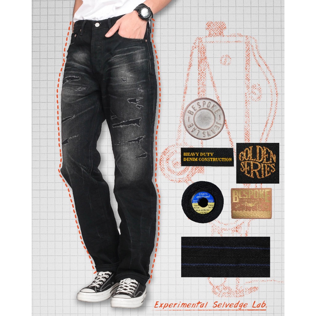 Bespoke Project - Black Pearl Selvedge Straight Fit