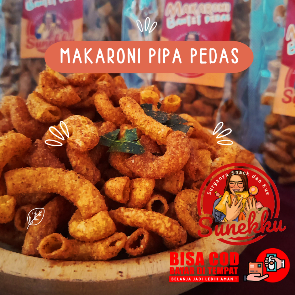 

[SUNEKKU] MAKARONI PIPA PEDAS JERUK PURUT 250 g / SNACK KILOAN / MAKARONI PEDAS