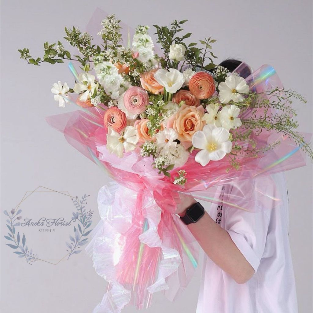 

ANEKAFLORIST - KERTAS HOLOGRAM CORAK - 5LBR - KERTAS BUNGA KILAT CORAK HOLOGRAM CELLOPHANE KERTAS BUNGA BUKET FLOWER WRAPPING - AF158