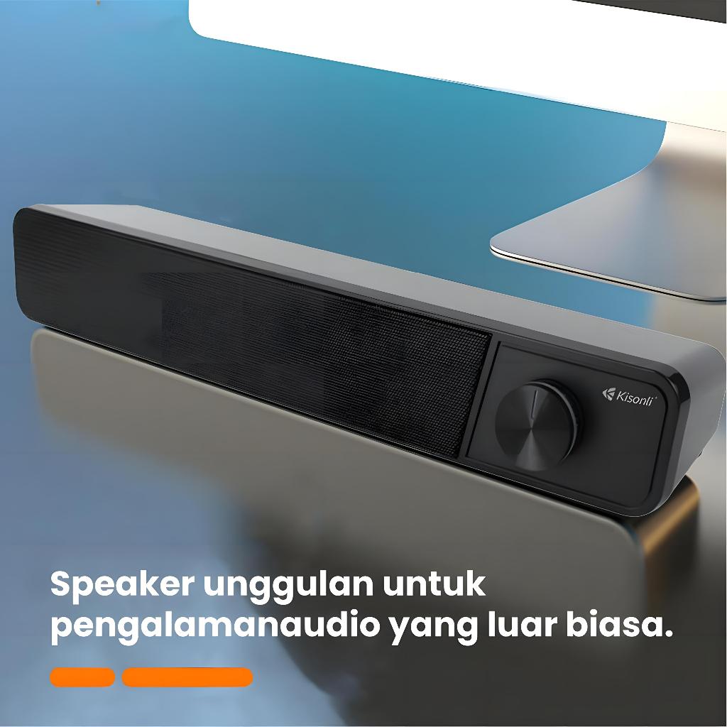 KISONLI - Speaker Laptop / Komputer / PC / CPU Design Long Strip LED - i560-4