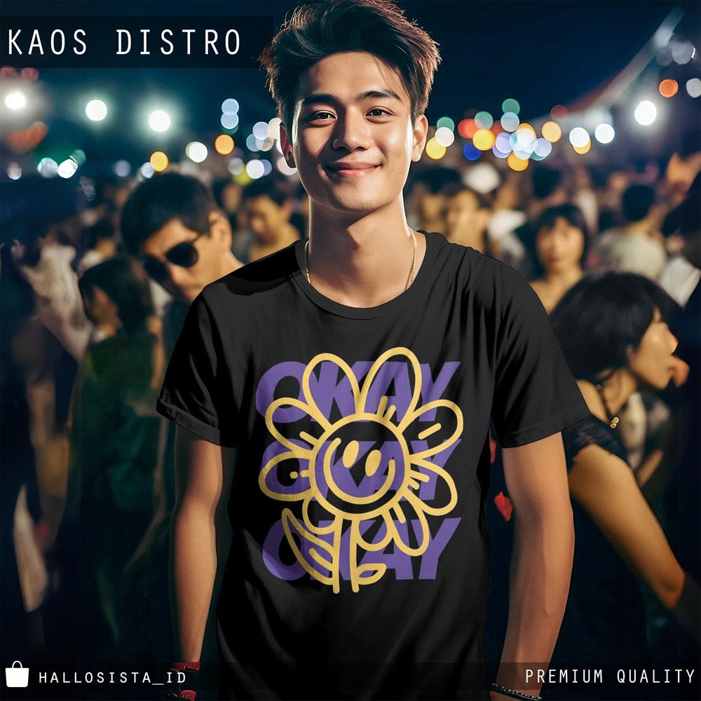 Kaos Okay PDK523 - Oblong Baju Distro Unisex Kaos Bunga Matahari