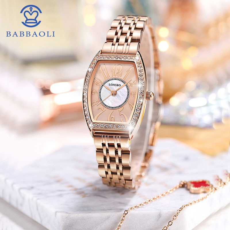 Jam Tangan Kuarsa Bintang Persegi Retro Jam Tangan Wanita Waterproof babbaoli seri Longbo