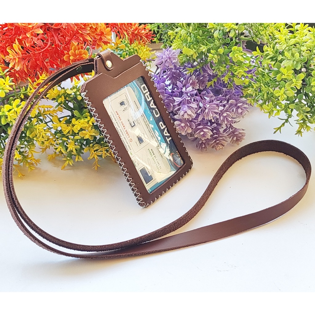 

id card holder name tag bahan kulit premium card holder id kulit lanyard