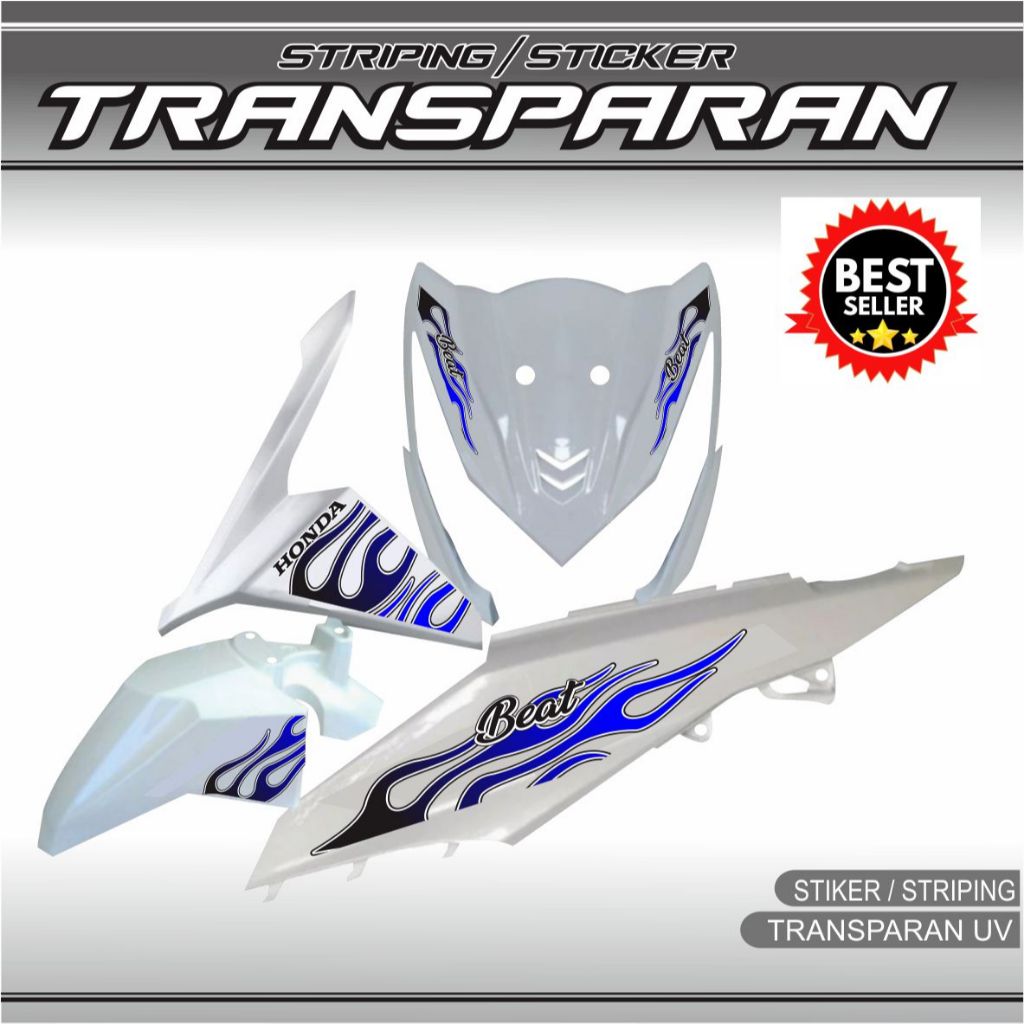 STRIPING BEAT FI STIKER TRANSPARAN UV ORIGINAL VBEAT PGM FI MOTIF SIMPLE STIKER TRANSFARAN