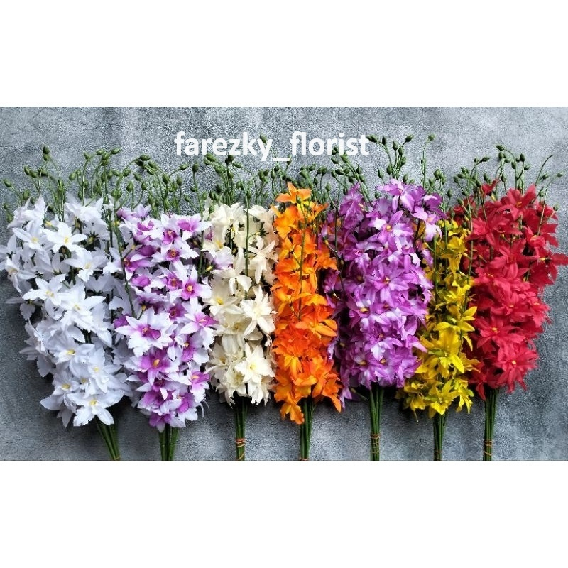 bunga anggrek katalia cabang 1 tangkai panjang / anggrek katalia artificial / bunga anggrek / anggre