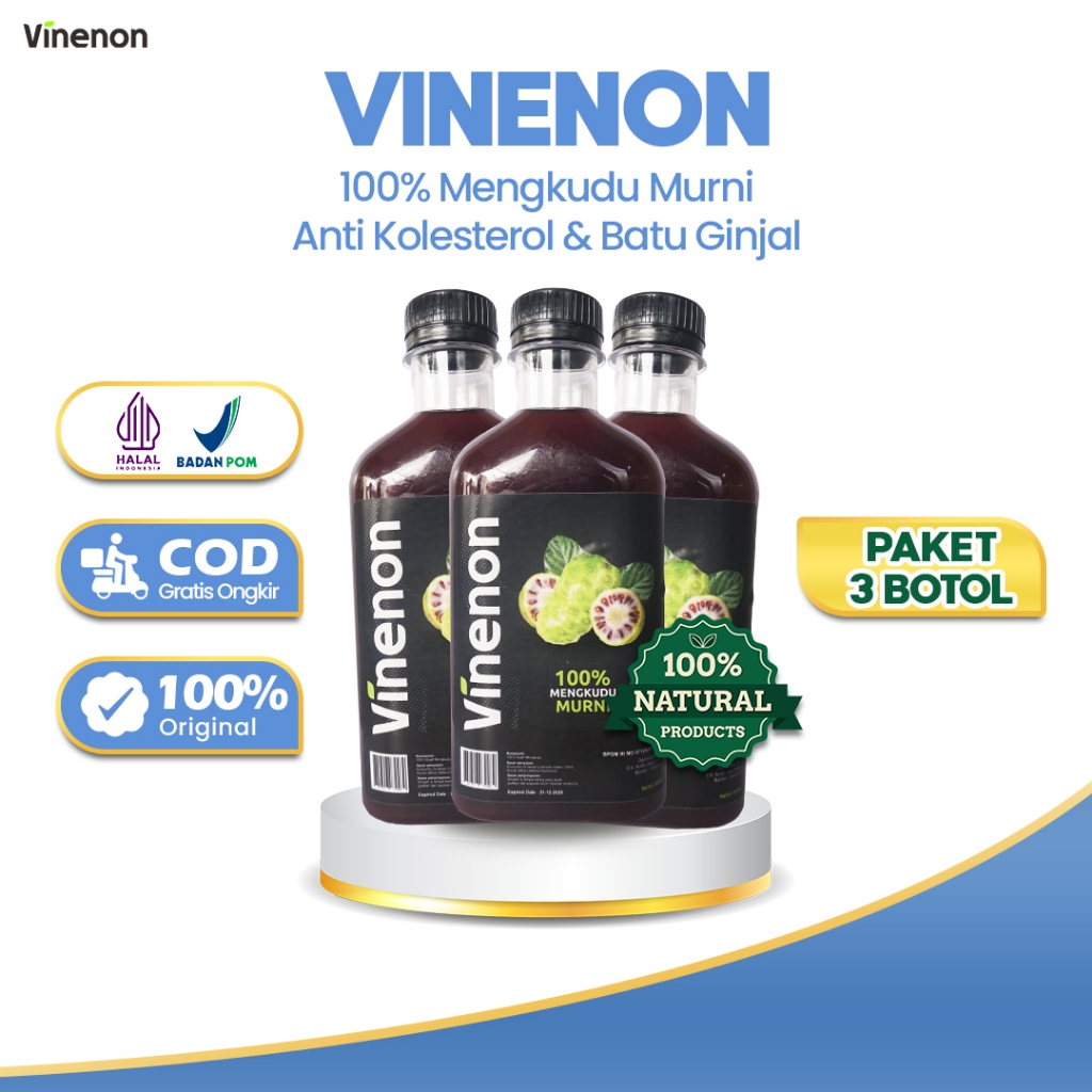 

Cuka Mengkudu VINENON ORIGINAL Solusi Atasi Batu Ginjal Kolesterol Asam Urat & ISK BPOM