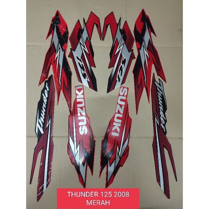STRIPING THUNDER 125 2008 HITAM MERAH