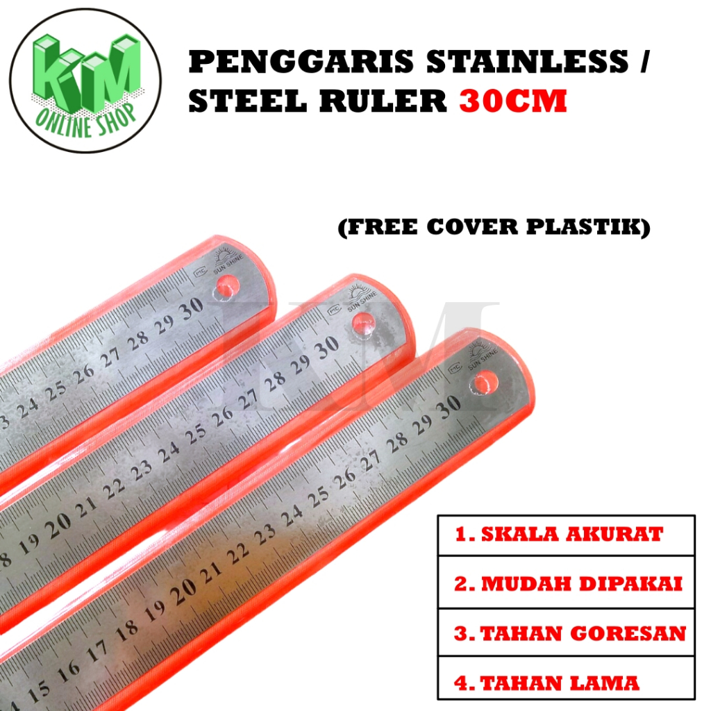 

Penggaris Stainless 30 CM / Penggaris Tukang / Stainless Steel Ruler / Penggaris Ukur / Penggaris Besi 30 CM
