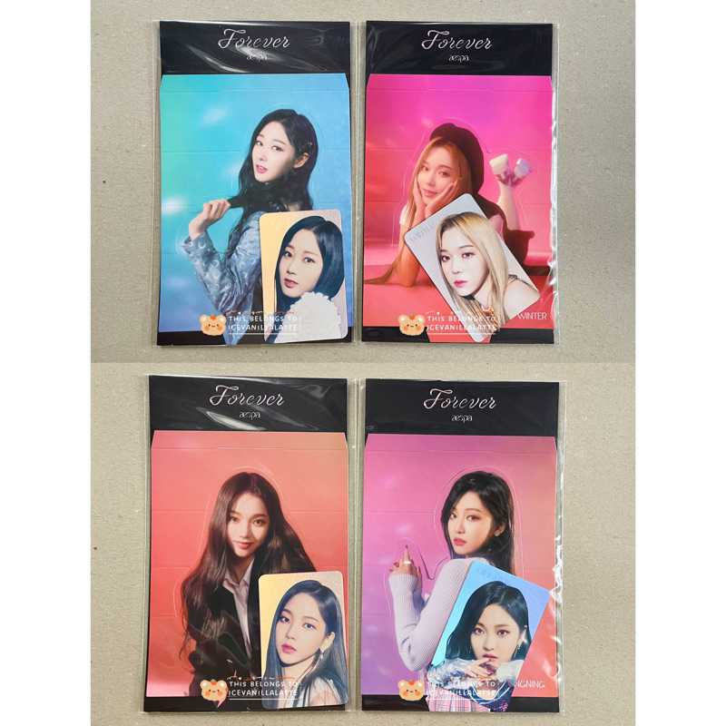 Aespa Forever Hologram Photocard + Standee Set SEALED & NEW: Karina, Winter, Ningning, Giselle