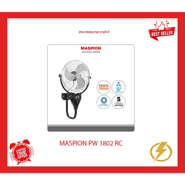 KIPAS ANGIN DINDING INDUSTRI REMOTE MASPION PW 1802 RC