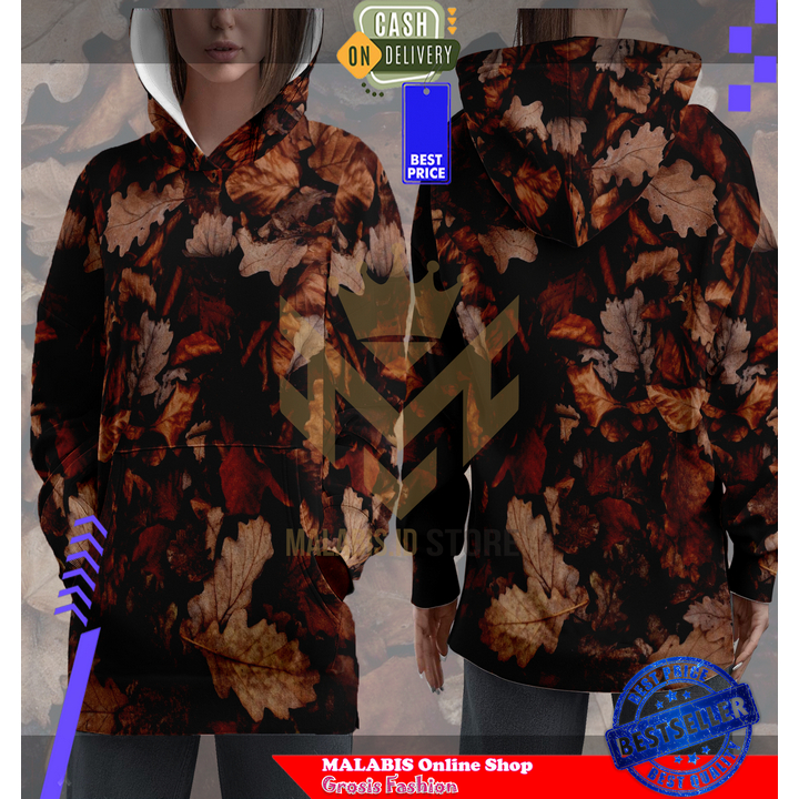 Jaket Hoodie Leaf FULLPRINTING Wanita Premium Terbaru Art 2