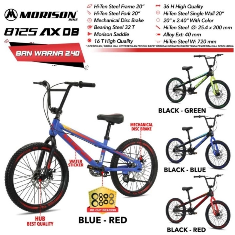 Sepeda Bmx 20 Morison 8125 AX 8125AX Rem Disk Brake Cakram Ban 2.40