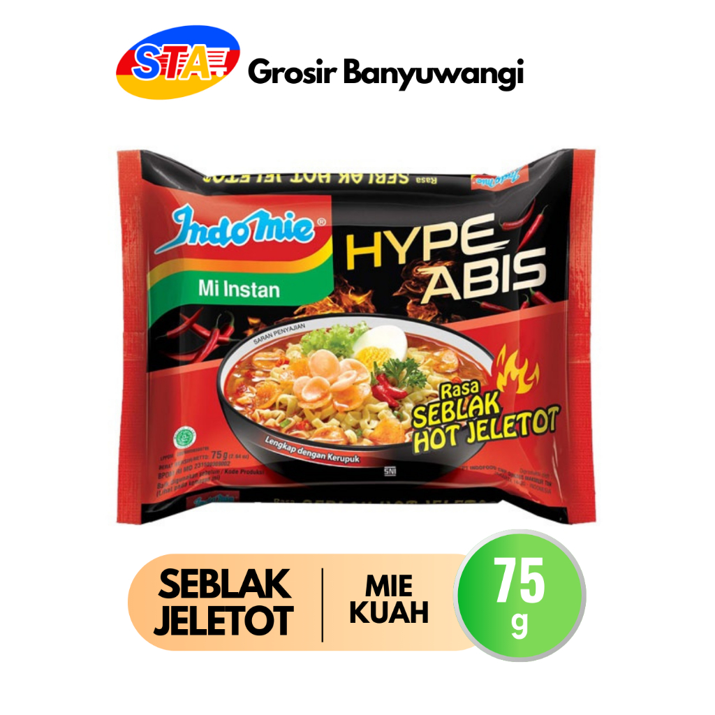 

[JATIM] Indomie Hype Seblak Hot Jeletot 75gr Pack | Mie Goreng
