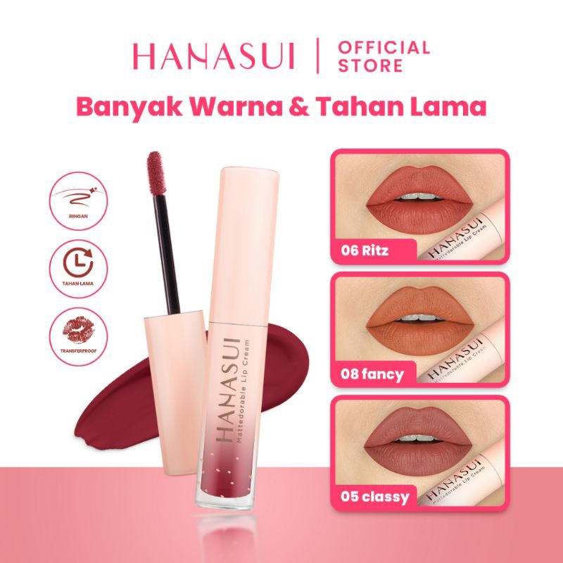 HANASUI Mattedorable Lip Cream | Lipstik Matte