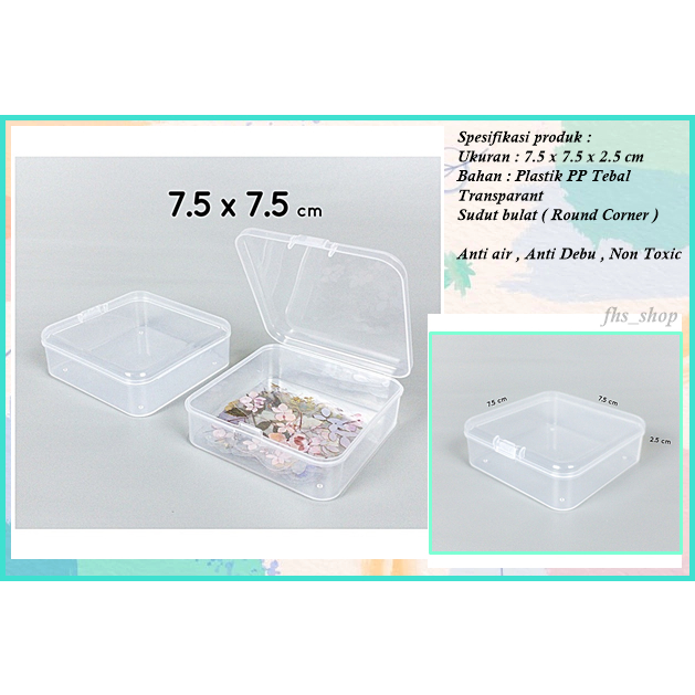 

Kotak Transparan Tempat Penyimpanan Kotak Serbaguna Tempat Transparan Kotak Plastik 7.5 x7.5 x2.5 cm