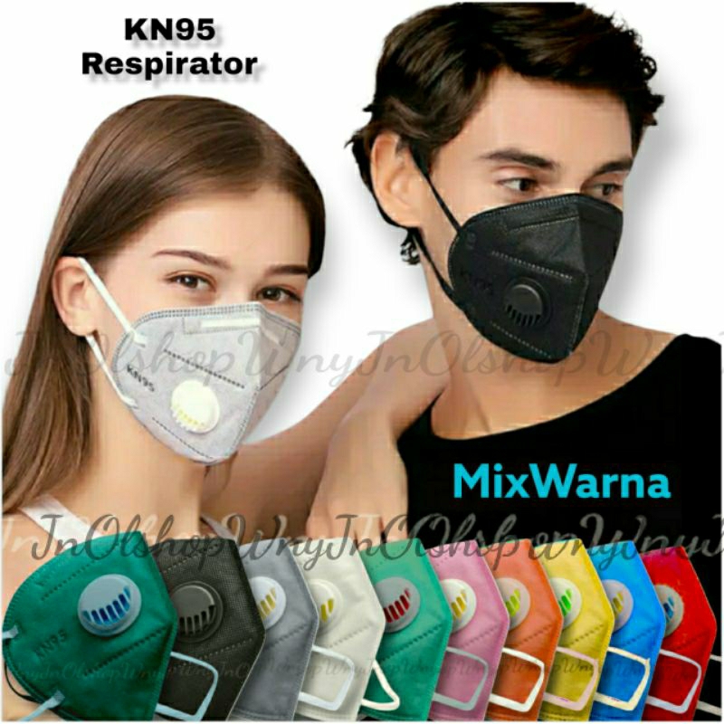 Masker KN95 Filter Respirator Original Premium Quality Per 1pcs Warna Random