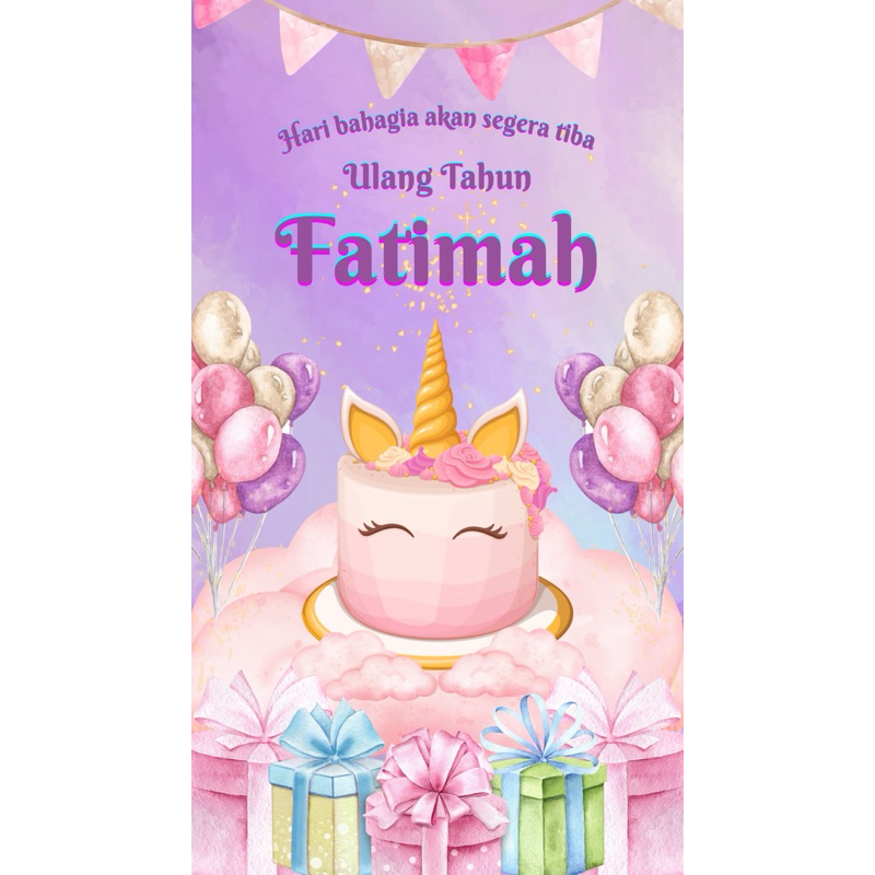Undangan Ulang Tahun Digital Unicorn