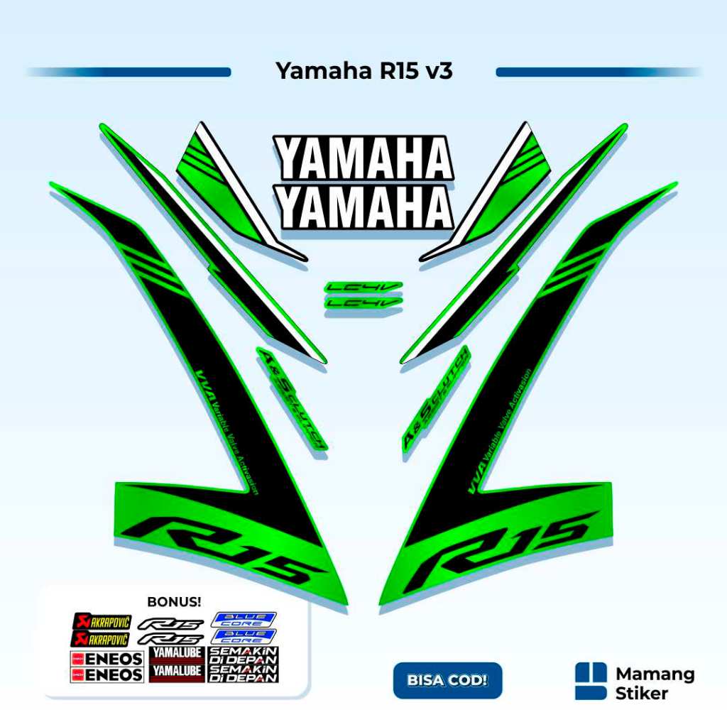 Striping R15 v3 Variasi (5) Full Body Simple Yzf Keren 2017 2018 2019 2020 2021 Api Anime RR Origina