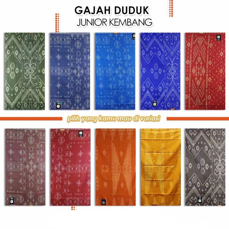 SARUNG GAJAH DUDUK JUNIOR KEMBANG SARUNG ANAK KATUN MOTIF KEMBANG BALI
