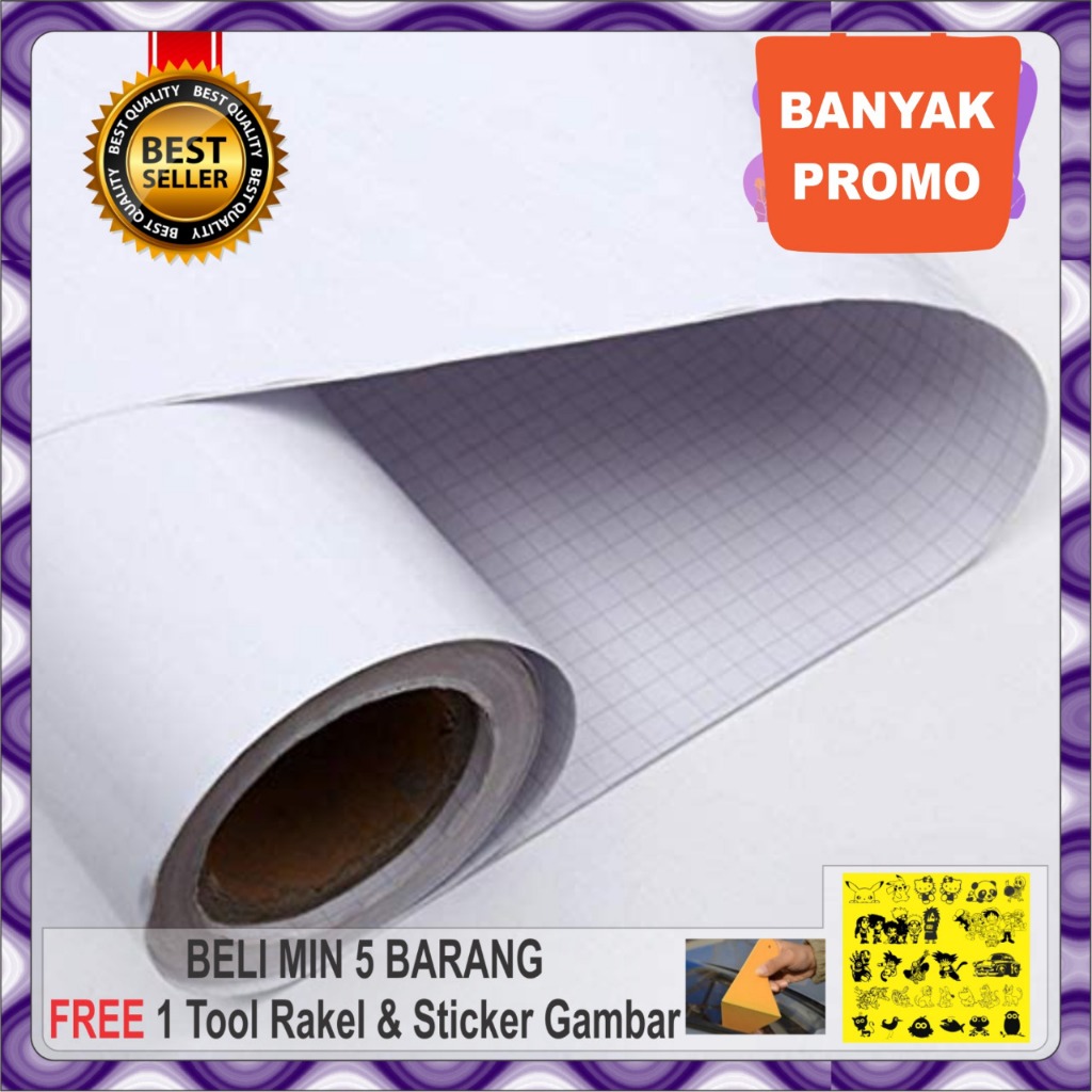 stiker putih doff/skotlet putih doff
