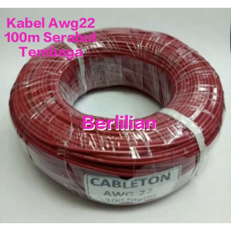 Kabel Awg22 Panjang 100meter Serabut Tembaga Putih / Kabel Awg 22