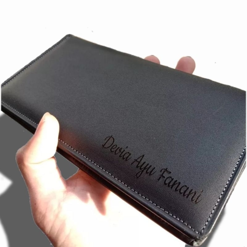 Dompet Kulit Pria / Wanita Panjang Kulit Asli Bisa Ukir Nama