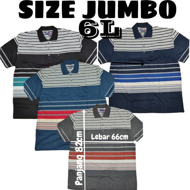 KAOS KERAH SALUR SAKU SIZE JUMBO 6L