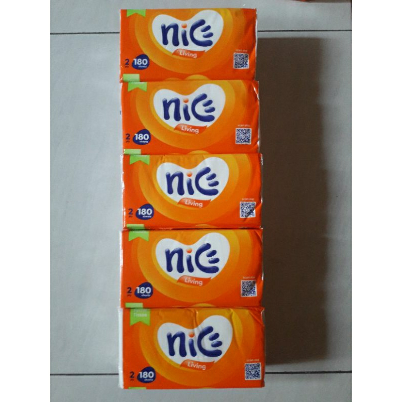 Tisu Nice 180 sheets/ Tisu Nice Facial 180sheets / Tisu promo isi 5 pcs