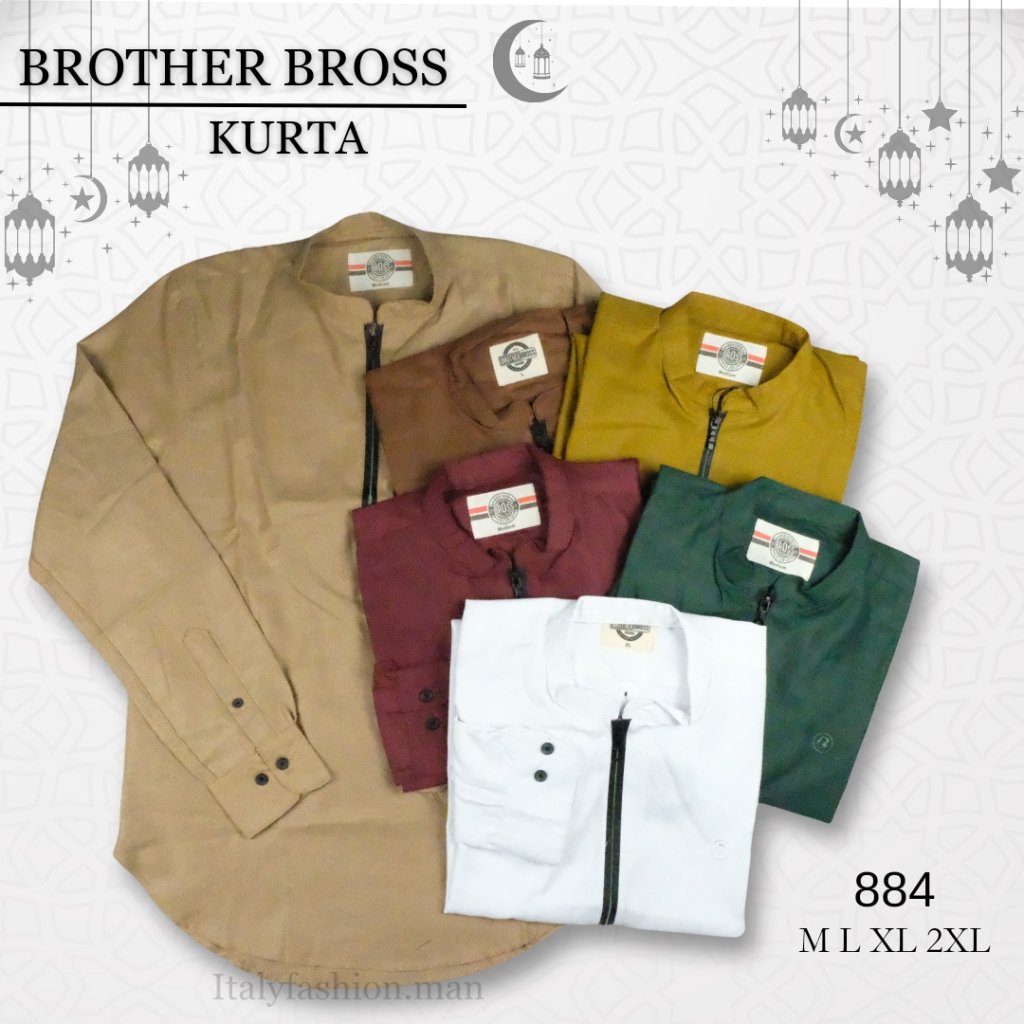 BROTHER BROSS Koko Kurta Panjang Katun Zipper Pria 884