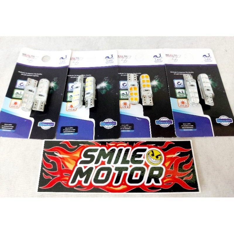 BOLA LAMPU SEN SEIN LED WEALTH T10 12 MATA DIAM STROBE MOBIL MOTOR