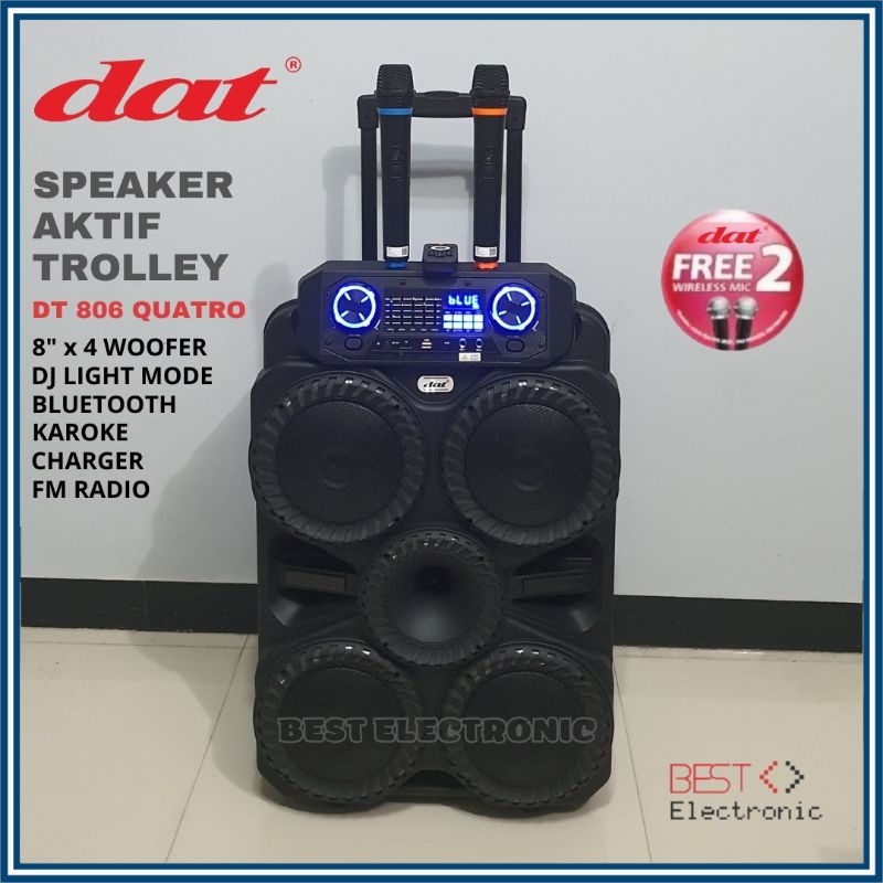 SPEAKER AKTIF TROLEY 8 INCH DAT DT 806 DT806 DT-806 QUATRO BLUETOOTH