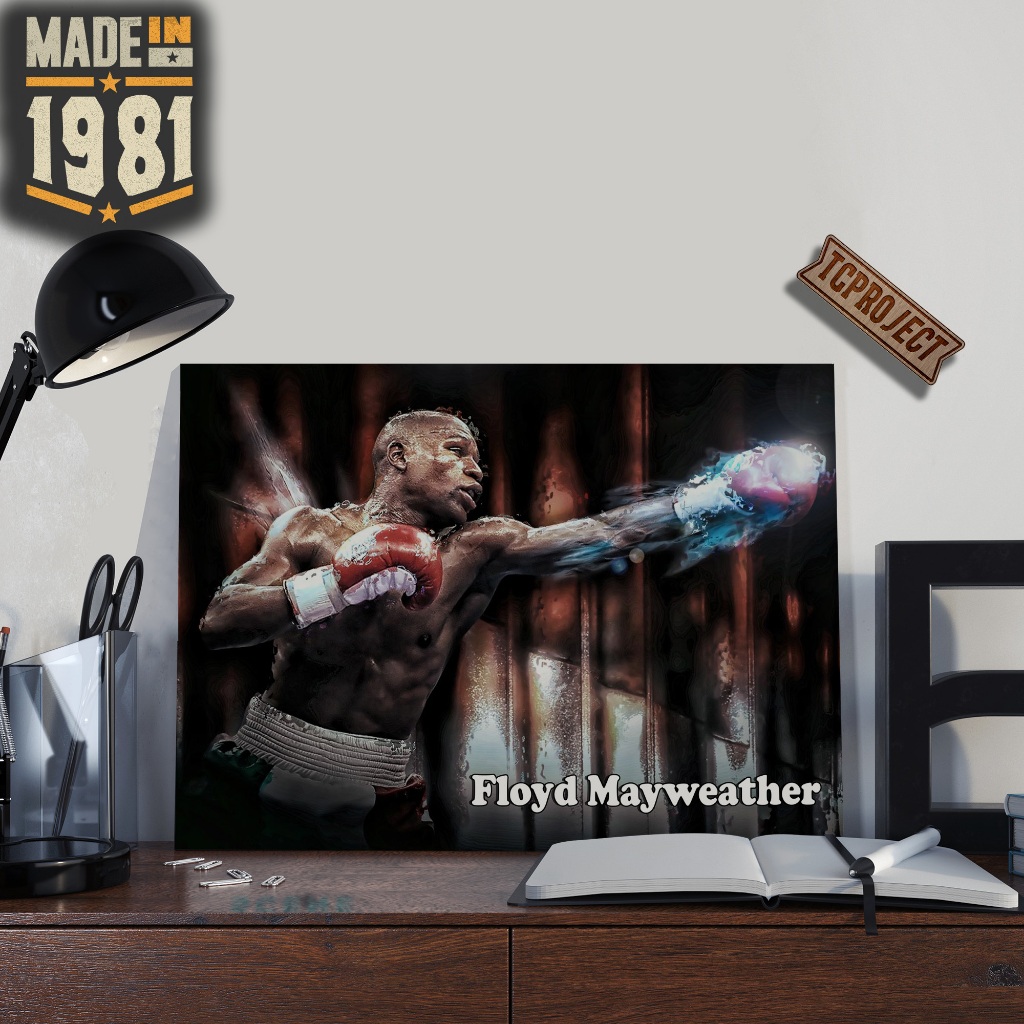 Poster Tinju Floyd Mayweather 004 - Hiasan Dinding Kayu