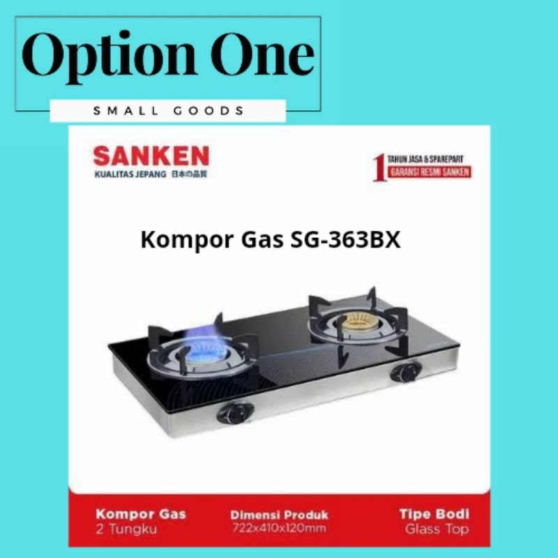 Sanken Kompor Gas SG-363BX/SG363BX/SG 363 BX 2 Tungku