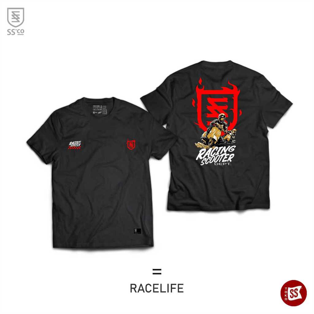 KAOS PRIAUNISEX VESPA SCOOTER CULTURE By RAVESPA || SOFT COMBED 24s || SS.CO MERCH “ RACELIFE “