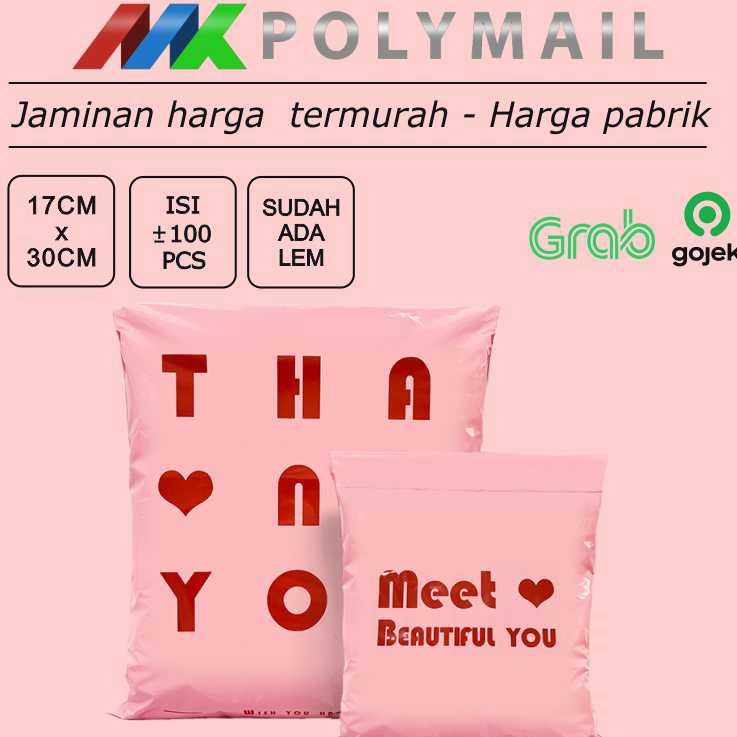 

Super Shipment POLYMAILER 1PCS 17x3CM PINK DENGAN PRINTING PREMIUM GLOSSY PLASTIK POLYMAILER PINK