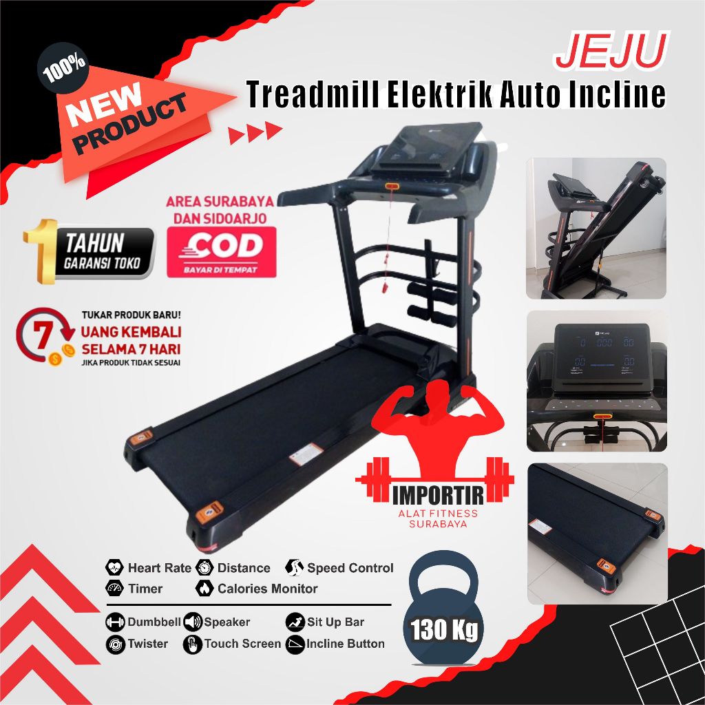 Treadmill Elektrik Jeju Alat Olahraga Lari