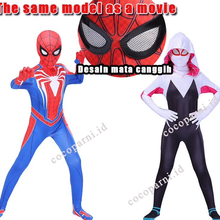 Penjualan Terlaris  Makeup party Spider Gwen Kostum Spiderman AnakAnak Avenger Superhero Costume imp