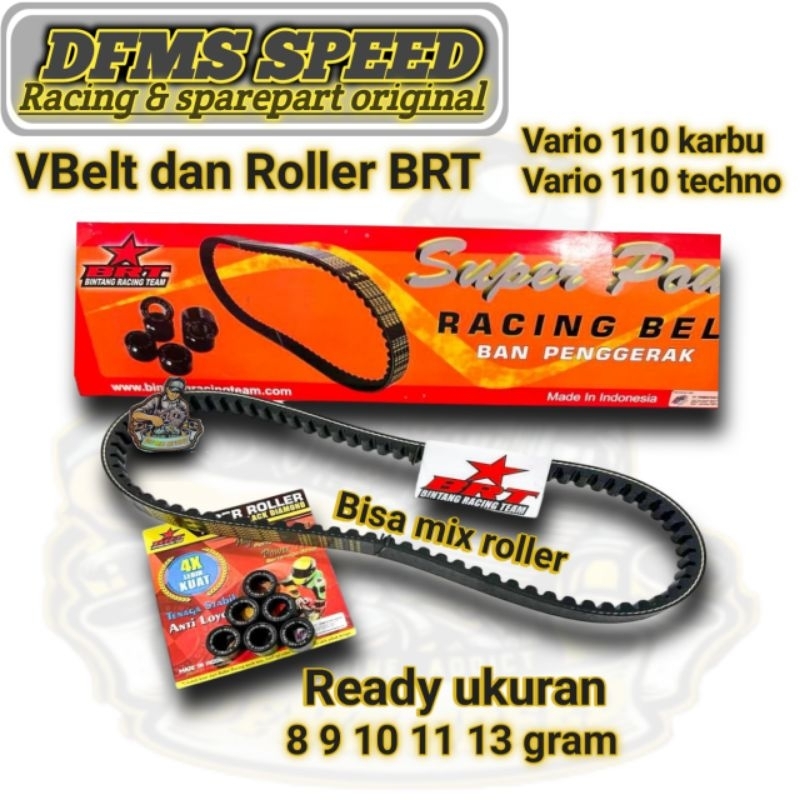 Vanbelt Vbelt dan Roller BRT Vario 110 karbu cw dan vario 110 karbu techno