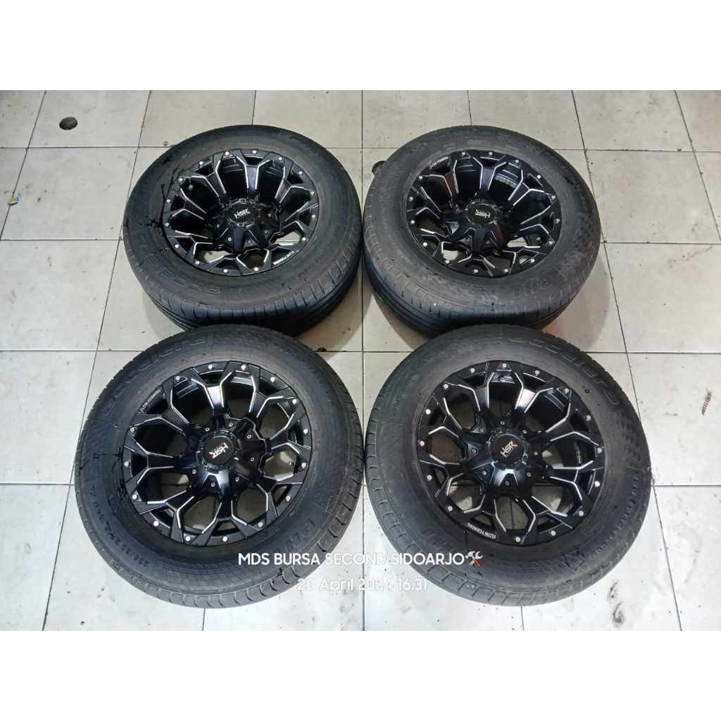 Velg Mobil Bekas GOKU R16X8 5X114 ET0 BLACK +BAN PHI 235 60 R16 untuk RUSH TERIOS