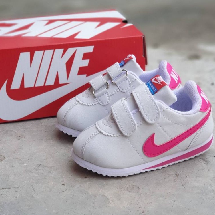 Best Promotion  sepatu anak perempuan sepatu anak NIKE CORTEZ WHITE PINK PREMIUM QUALITY FREE BOX  B