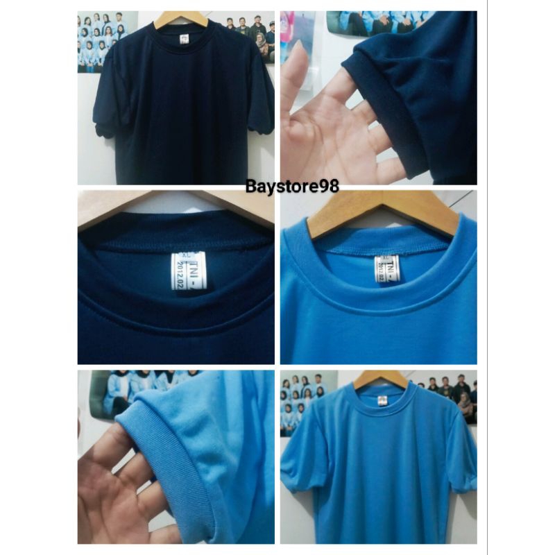 Kaos Polos Navy ,biru muda. TNI AL ,kaos satpam ,kaos polisi TNI Al biru muda