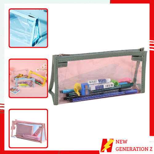 

NGZ Kotak Pensil Transparan Multifungsi Minimalis Tempat Pensil Bening Kapasitas Besar Tas Penyimpanan Transparan Warna tas Makeup Mini Pouch Pencil Case Stationery Serbaguna Aesthetic