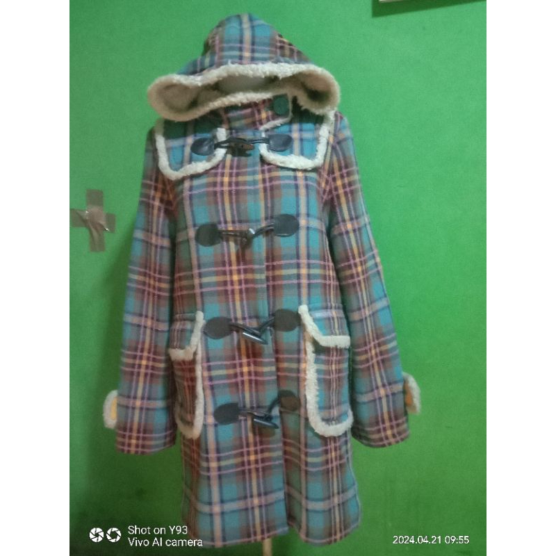 coat long tweed kimtan tartan