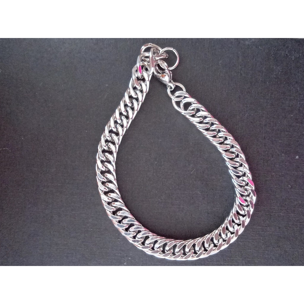 Gelang Besi Putih Titanium Pria