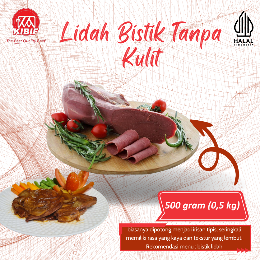 

Lidah Bistik Tanpa Kulit 500gr