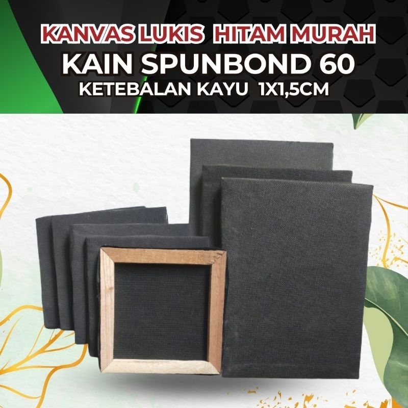 

kanvas lukis hitam beli 1 dapat 2 pacs 20x20cm murah kain spunbond tipis