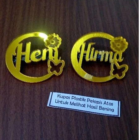 Bross Nama Akrilik Custom Akrilik 2 Lapis - Akrilik Custom sesuai namamu