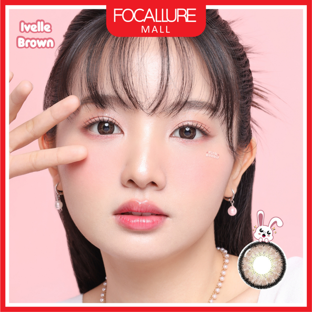 Pinkrabbit Soflens IVELLE BROWN Anti Iritasi Super Nyaman (Normal Minus 0.50-10.00)