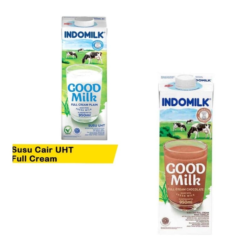 

INDOMILK SUSU CAIR UHT RASA FULL CREAM/CHOCOLATE/COKLAT 950 ML TStore