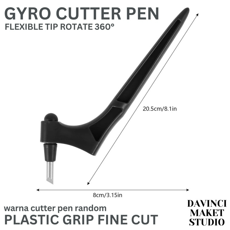

Gyro Cutter Pen 360° Paper and Sticker - Pemotong Kertas Stiker Precision Knive Pen Flexible Move Plastic